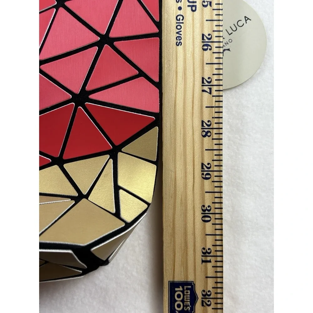 Patrizia Luca Women's Matte Red/Gold Triangle Geometric Purse Crossbody NWT